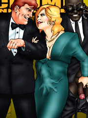 Nasty chick enjoys swallowing a thick cartoon meat