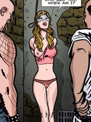 Perfect body blonde slave babe gets tied up and humiliated in the dark basement.