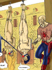 Countess tarantula presented her new slaves to her guests!