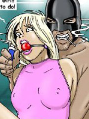 Two fresh hot bitches, captured and shoved in his mouth gags!
