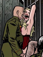 Poor captured slave cuties get manhadled and fucked by perverted military men.